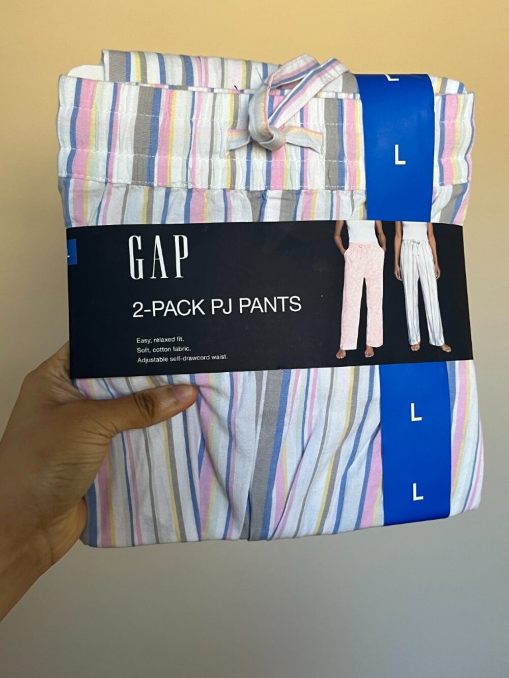 Gap Cotton Lounge Pajama Pants 2-Pack floral stripes pastel - Picture 5 of 12